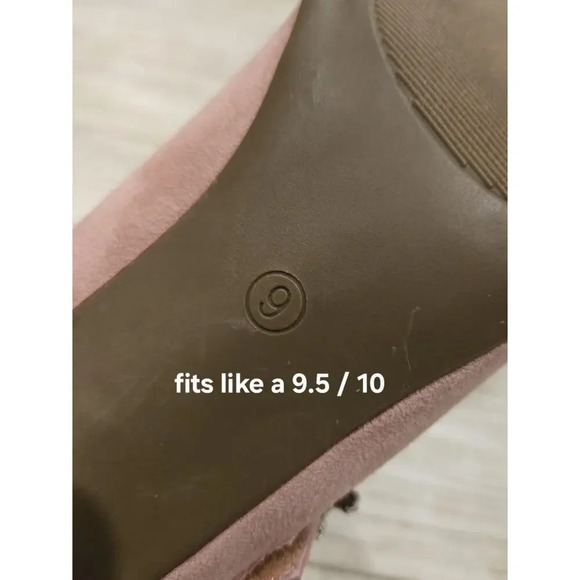 Pink Suede Mary Jane Rhinestone Buckle Pumps Women's 9.5/10 Party Cottage - Picture 6 of 9